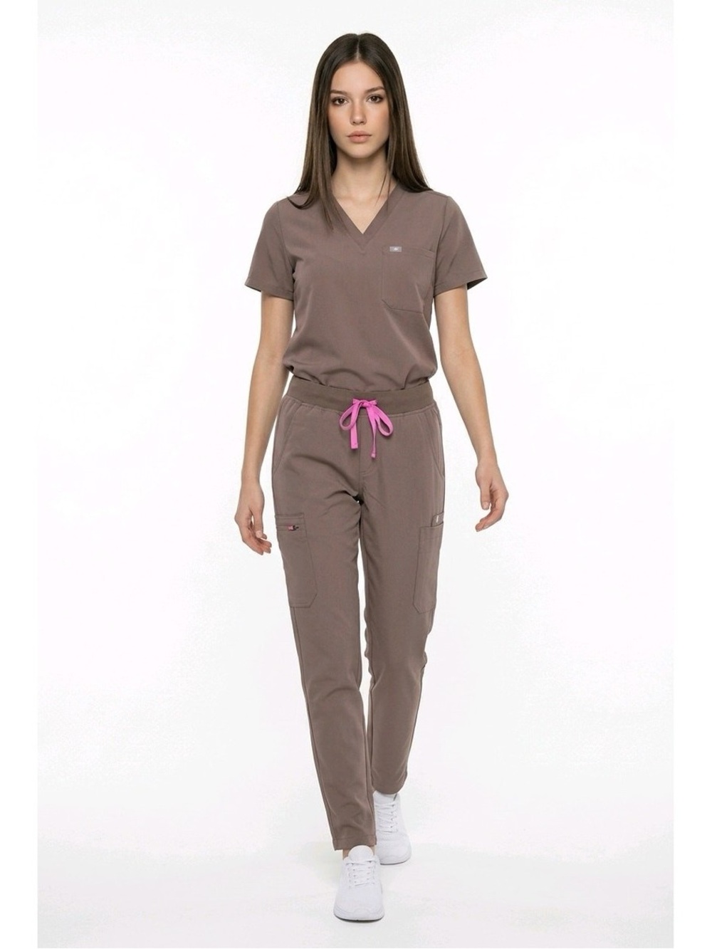 Figs Smokey Taupe Scrub Set- Catarina Top & Yola Pants